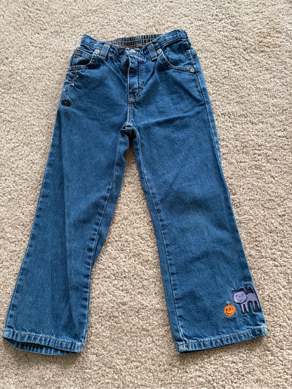 Girls OshKosh Denim Jeans with Halloween Embroidery